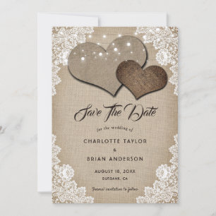 Romantic Rustic Vintage Wedding Save The Date