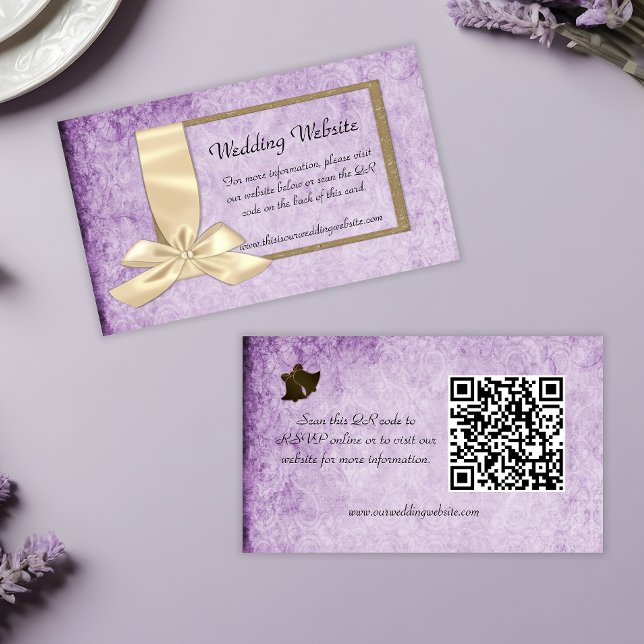 Romantic Rustic Violet Wedding Website  Enclosure Card (Creator Uploaded)