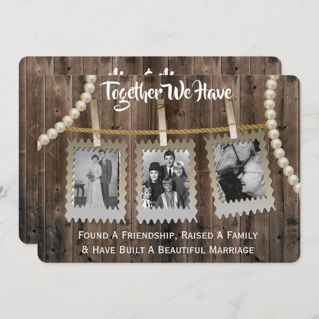 Romantic & Rustic Vow Renewal w/Photos Invitation (Front/Back)