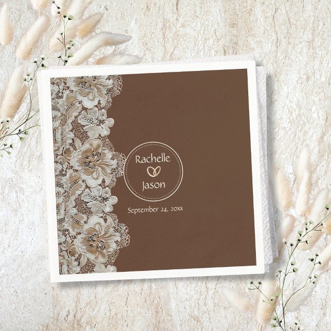 Romantic Rustic Western Country Leather and Lace Napkin (Creator Uploaded)