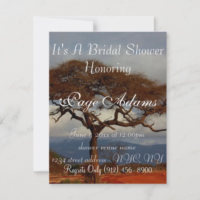 Romantic Safari Africa Bridal Shower Invitation (Front)