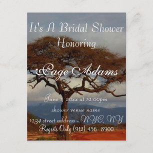 Romantic Safari Africa Bridal Shower Invitation