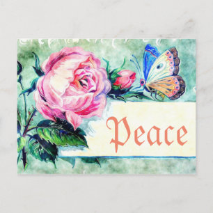 Romantic Safari Floral Bridal Shower Peace Destiny Invitation Postcard