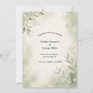 Romantic Sage Eucalyptus Wedding Greenery Invitation