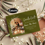 Romantic Sage Green Arch Save The Date Cards<br><div class="desc">This is a beautiful Save the Date featuring the photo of you and your spouse with a minimal modern arch. Features clean black and white text. This design is completely customisable - you can customise text,  text colour,  and background colour to your liking</div>