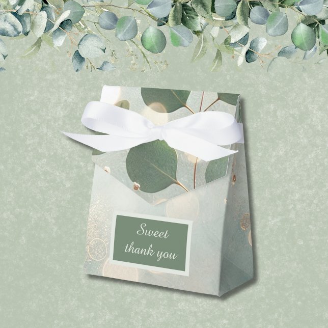 Romantic Sage Green Eucalyptus Wedding Favour Box (Creator Uploaded)