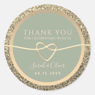 Romantic Sage Green Wedding Stickers for Favours