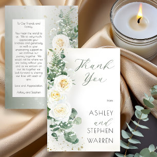 Romantic Sage Green Wedding Thank You Card