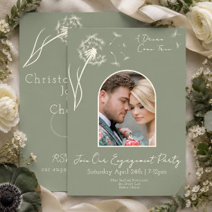 Romantic Sage Ivory Dandelion Photo Engagement