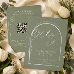 Romantic Sage Tulip Minimal Wedding Silver