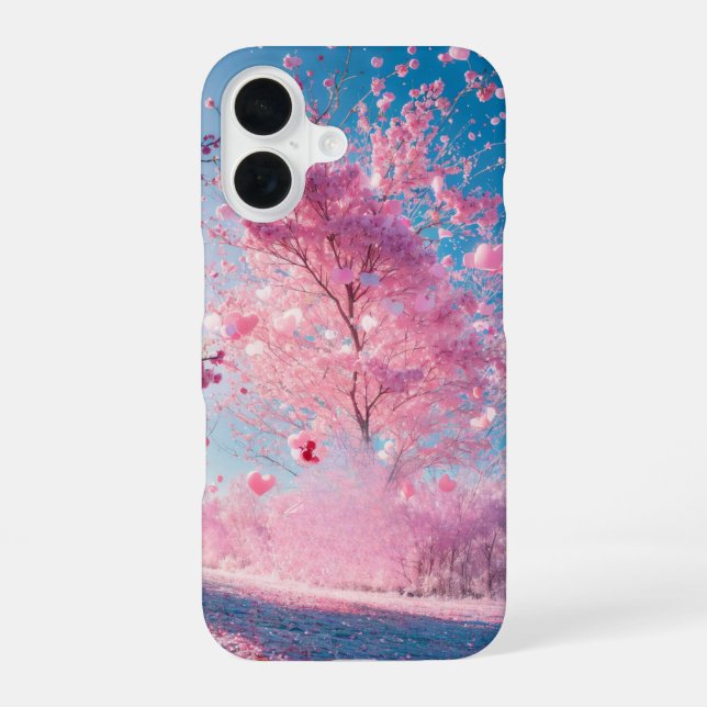 Romantic Sakura - Heart Blossom Phone Case (Back)