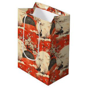 Romantic Sakura Kimono Couple Pattern (1) Medium Gift Bag