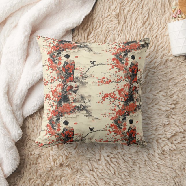 Romantic Sakura Kimono Couple Pattern (2) Cushion (Blanket)