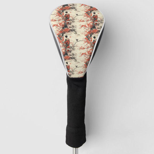Romantic Sakura Kimono Couple Pattern (2) Golf Head Cover (Front)