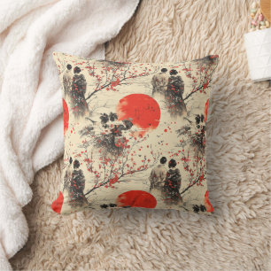 Romantic Sakura Kimono Couple Pattern (3) Cushion