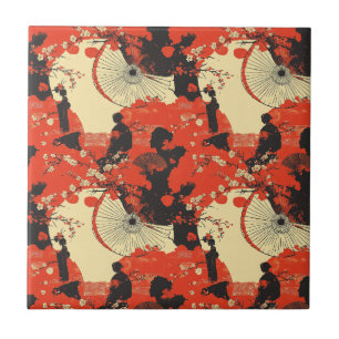 Romantic Sakura Kimono Couple Pattern (5) Tile