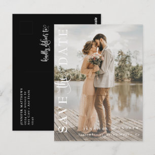 Romantic Script   Calligraphy Save the Date Postcard