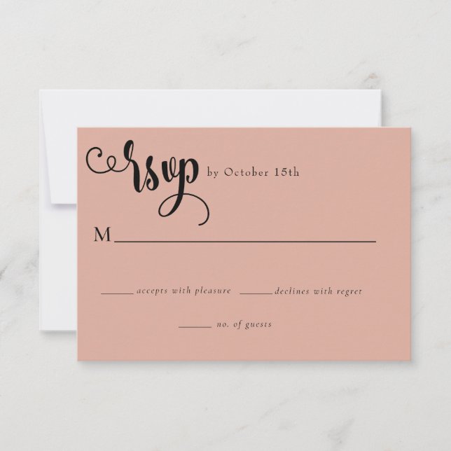 Romantic Script | Calligraphy Wedding  RSVP Card (Front)