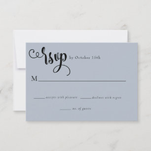 Romantic Script Calligraphy Wedding RSVP Card