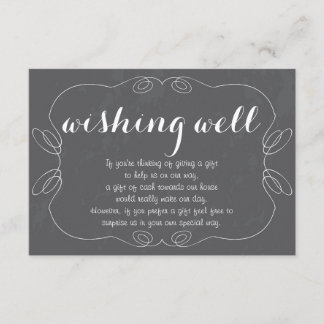 Romantic Script Chalkboard Wishing Well Cards