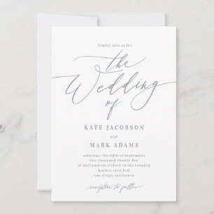 Romantic Script EDITABLE COLOR Wedding Invitation