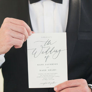 Romantic Script EDITABLE COLOR Wedding Invitation