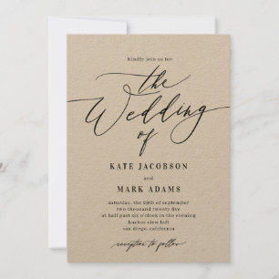 Romantic Script EDITABLE COLOR Wedding Invitation