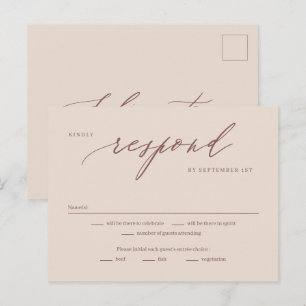 Romantic Script Editable Colour RSVP Reply Card