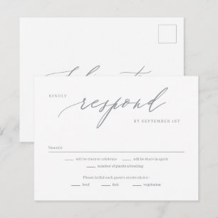 Romantic Script Editable Colour RSVP Reply Card