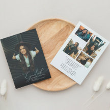 Romantic Script Photo Collage Graduation