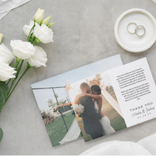 Romantic Script Printed Message Wedding Thank You