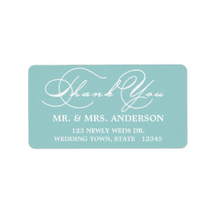 ROMANTIC SCRIPT WEDDING THANK YOU ADDRESS LABEL