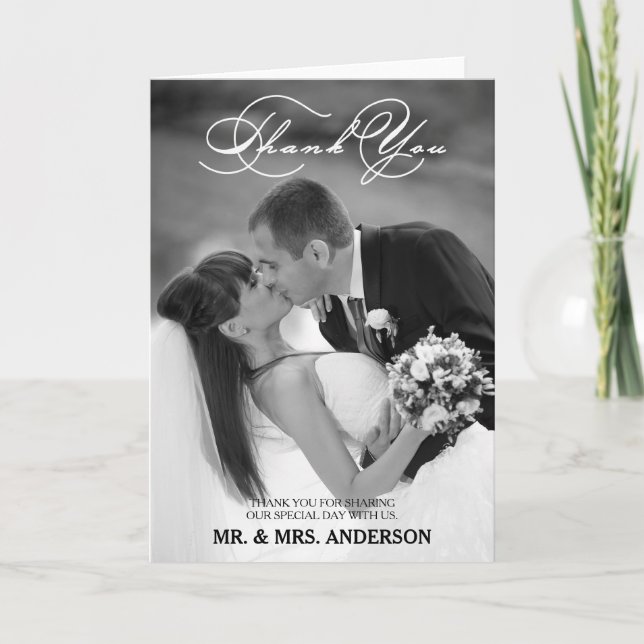 ROMANTIC SCRIPT | WEDDING THANK YOU PHOTO CARD (Front)