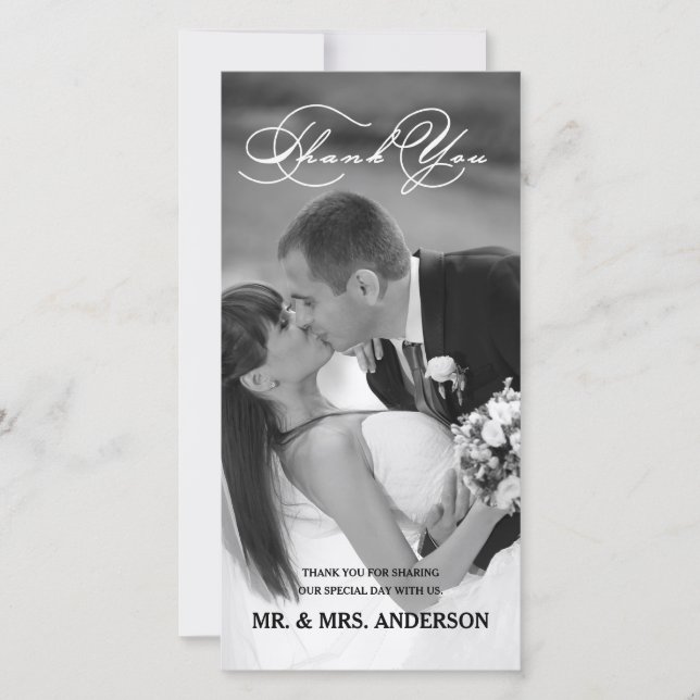ROMANTIC SCRIPT | WEDDING THANK YOU PHOTO CARD (Front)