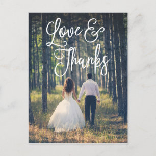 Romantic Script Wedding Thank You Postcard