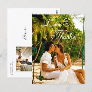 Romantic Script Wedding Thank You Postcard
