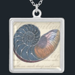 Romantic Seashell Silver Plated Necklace<br><div class="desc">Do you live far away from the beach? No problem! Get this romantic seashell painting so you can image yourself sitting on a peaceful beach on a warm sunny day. This piece of art romanticises the sea and the little waves which will leave you yearning for a visit the beach....</div>