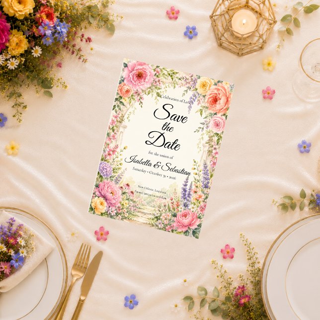 Romantic Secret Garden Bloom Wedding Save The Date (Creator Uploaded)