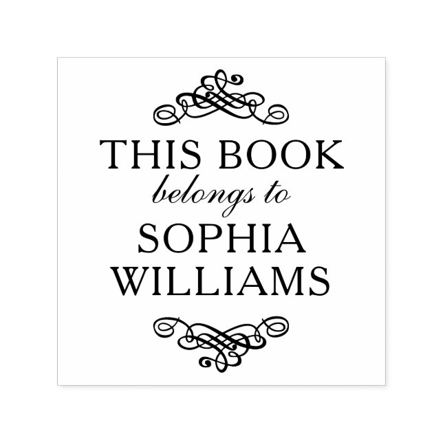 Romantic Self Inking Stamp This Book Belongs To (Design)