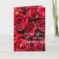 Romantic Sentimental Rose Wife Anniversary Card