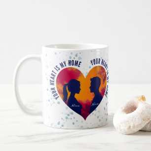 Romantic Silhouette Couple Your Heart Is My Home Coffee Mug