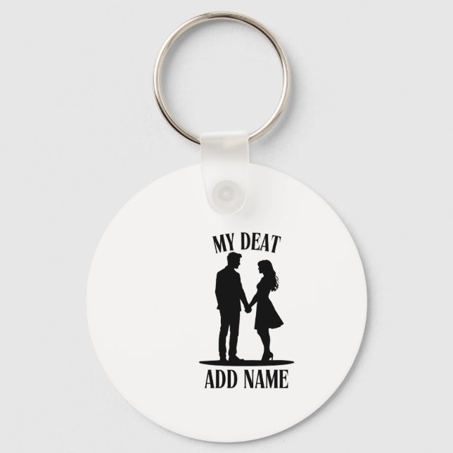 Romantic Silhouette Duo with Dramatic Art Vibe Key Ring (Front)