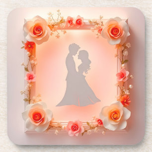 Romantic Silhouette of a Couple Coaster