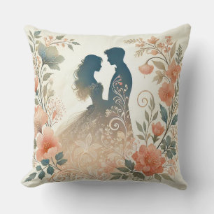 Romantic Silhouette of a Couple Cushion