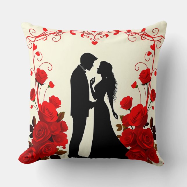 Romantic Silhouette of a Couple Cushion (Front)