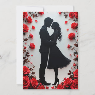 Romantic Silhouette of Couple Invitation