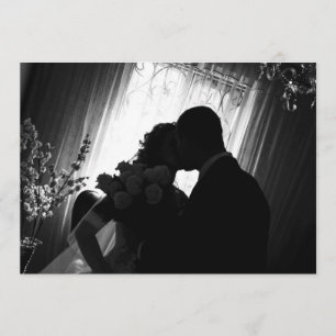 Romantic silhouette on wedding invitation