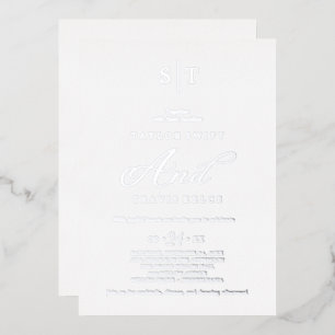 Romantic Silver Foil Calligraphy Monogram Wedding