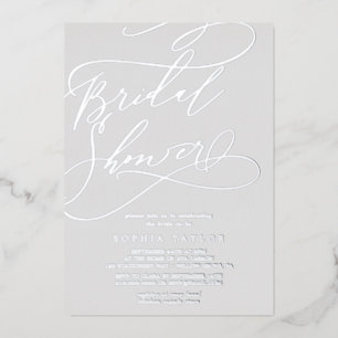 Romantic Silver Foil Grey Bridal Shower