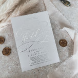 Romantic Silver Foil Grey Flourish The Wedding Of<br><div class="desc">This romantic silver foil grey flourish wedding invitation is perfect for a simple wedding. The modern classic design features fancy swirls and whimsical flourishes with gorgeous elegant hand lettered silver foil pressed typography.</div>